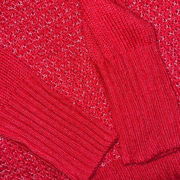 CANDIE'S BRIGHT RED SEQUIN COWL NECK SWEATER SZ L - Picture 4 of 5